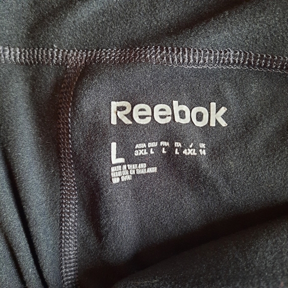 🛍 Reebok PlayWarm black athletic workout fleece lined leggings size large - Picture 11 of 12